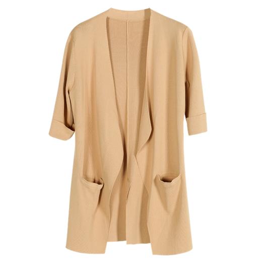 剩S/M/L 米思阳2025夏季新款知性优雅轻熟风针织开衫修身七分袖外套女1720 商品图5