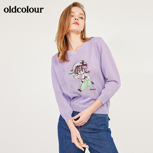 oldcolour秋季卡通图案宽松百搭套头衫女N12052223 商品图0