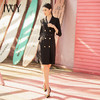 IWY/西装连衣裙长袖黑色职业装女英伦风商务气质正装售楼部工作服 NQ470 商品缩略图2
