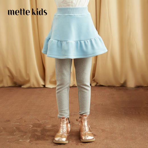 【女童裙裤】21年秋冬新品女童修身打底裤时尚假两件舒适宝宝裤子 商品图0