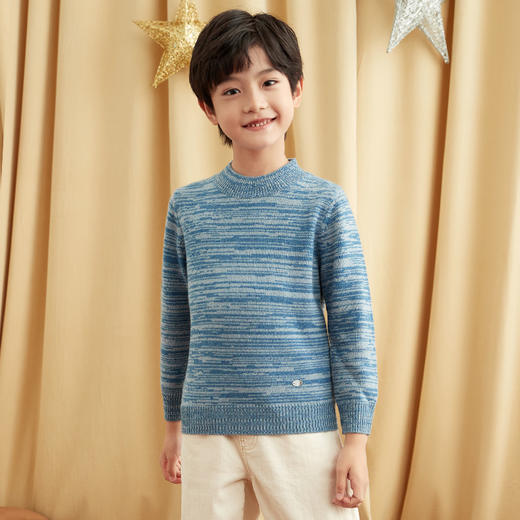 METTE羊绒世家童装中大童半高领100%羊绒衫20秋双色混纱保暖毛衣 商品图6