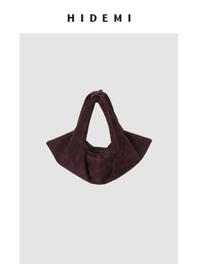 HIDEMI 酒红色麂皮行囊系列小号/饺子包