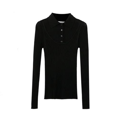 假两件衬衫针织上衣 商品图0