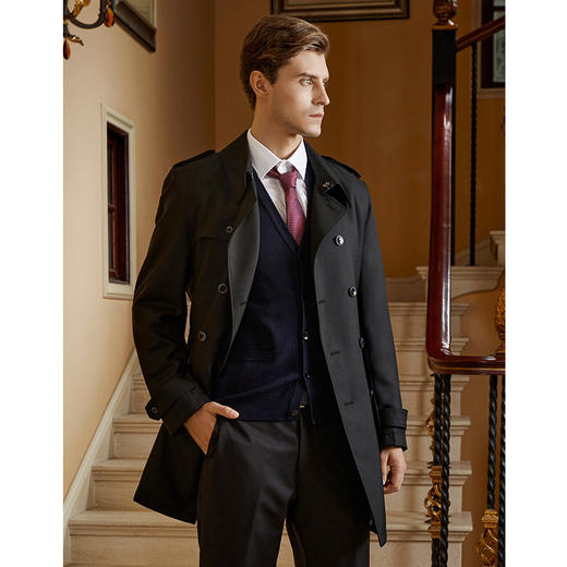 下架返修-YvesFigarau伊夫·费嘉罗男装秋冬休闲时尚舒适920550风衣外套 商品图2