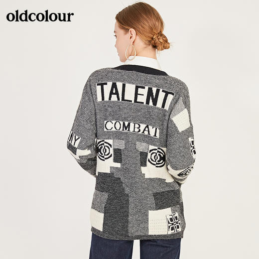 oldcolour春秋季时尚穿搭针织中外套女N11054105 商品图2