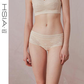 HSIA遐内裤女夏薄款全蕾丝性感无压清爽透气纯棉裆底中高腰平角裤