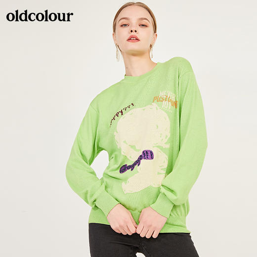 oldcolour秋季时尚宽松百搭长袖套头衫女N12052231 商品图0