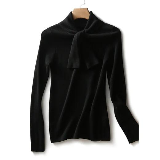 YYM8202 新番飒美时髦回归 一领两穿CHIC翻针织衫 商品图2