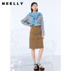 NEELLY纳俪商场同款单排扣大口袋设计半身裙女高腰中长裙秋季新款N21082E01158 商品缩略图2