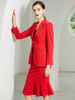 IWY/高端时尚红色西装套裙女休闲外套名媛西服鱼尾裙套装气质203177C1S3 商品缩略图2
