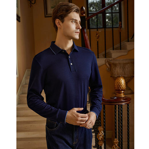 YvesFigarau伊夫·费嘉罗秋冬新款长袖T恤套头男士舒适休闲上衣920958 商品图1