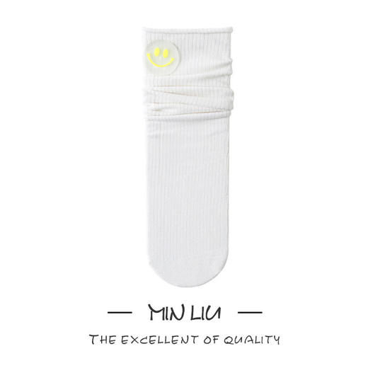 【2双装 舒适百搭 潮娃必备】秋冬儿童袜子宝宝长筒袜纯色卡通笑脸彩色女童堆堆袜棉质保暖 商品图12