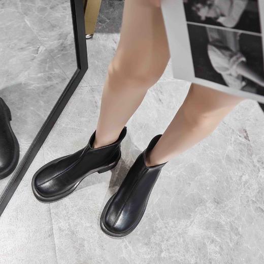 lfgj jeans BB316   牛皮英伦马丁靴加厚绒百搭女靴 商品图2