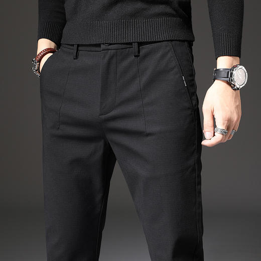 【服饰鞋包】休闲裤秋季男士韩版修身直筒长裤青年时尚弹力小脚商务裤子男 商品图1
