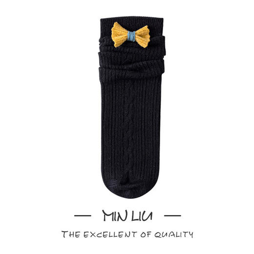 【优质面料 亲肤舒适】秋季宝宝中筒袜纯色麻花蝴蝶结女童长筒袜子韩版堆堆袜 商品图12