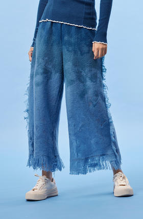  手工毛毡羊绒针织阔腿裤 SJF93K233N