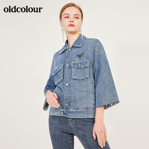 oldcolour早秋休闲百搭水洗牛仔外套女N13040305 商品图4
