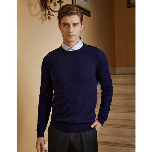 YvesFigarau伊夫·费嘉罗100%绵羊毛秋冬新款套头舒适保暖打底休闲毛衣921163 商品图0