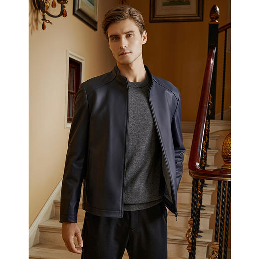 YvesFigarau伊夫·费嘉罗秋冬保暖绵羊皮革皮夹克923805 商品图2