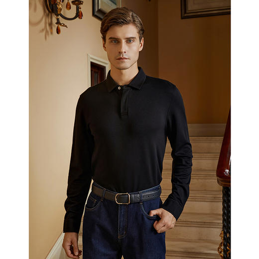 YvesFigarau伊夫·费嘉罗秋冬新款长袖T恤套头男士舒适休闲上衣920918 商品图2