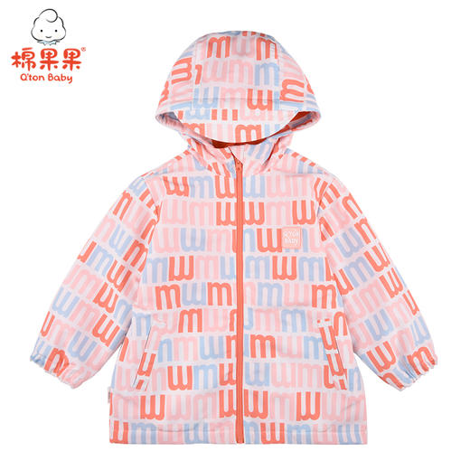 棉果果冬季女童印花摇粒绒挂里连帽外套M422101321695 商品图1