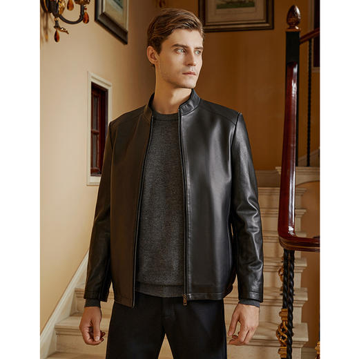 YvesFigarau伊夫·费嘉罗秋冬保暖绵羊皮革皮夹克923851 商品图1