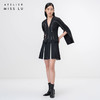 【波尔茨】不规则拼缝设计黑色撞色A字半裙/000114 商品缩略图1