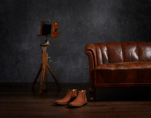 限时特价--葡萄牙原产手工制作高品质超舒适男士皮靴黄褐色M2175（超轻款） 商品图3