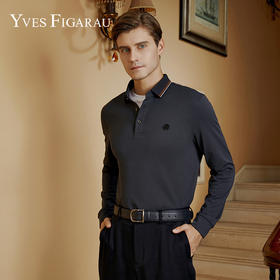 YvesFigarau伊夫·费嘉罗秋冬新款长袖T恤套头男士舒适修身上衣920959