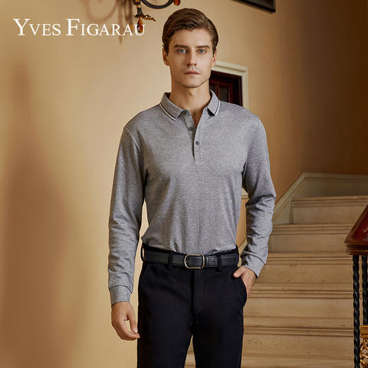 YvesFigarau伊夫·费嘉罗秋冬新款长袖T恤套头男士舒适休闲上衣920963 商品图0