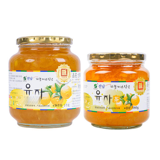 韩国全南蜂蜜柚子茶1000g/580g 水果味茶果酱冷热冲泡水喝的饮品 021620/021621 商品图0