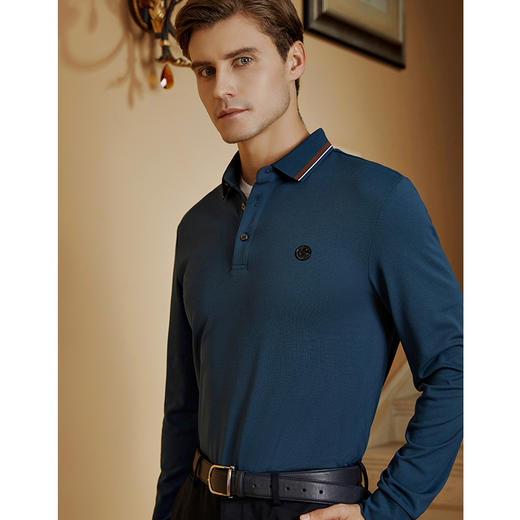 YvesFigarau伊夫·费嘉罗秋冬新款长袖T恤套头男士舒适修身上衣920960 商品图4