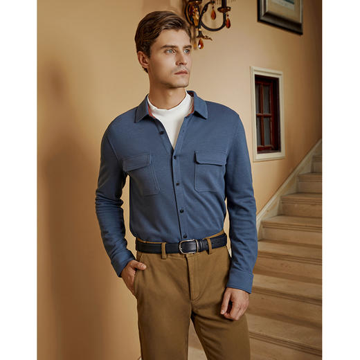 YvesFigarau伊夫·费嘉罗秋冬新款简约舒适保暖休闲长袖衬衫922316 商品图1