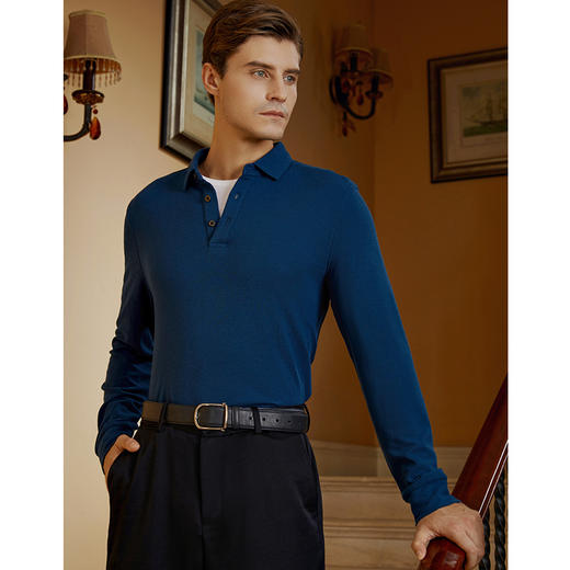 YvesFigarau伊夫·费嘉罗秋冬新款长袖T恤套头男士舒适休闲上衣920962 商品图3