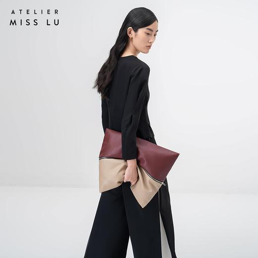 【破晓】细叶镂空拼接廓形袖黑色宽松上衣/00204A 商品图3