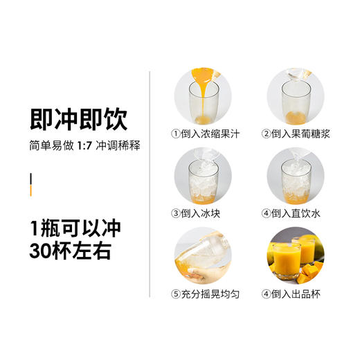 【经销商专区】【爵世果汁系列】芒果饮料浓浆1200克/瓶*6瓶/箱  天然水果糖浆芒果汁 商品图3