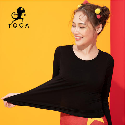 壁虎瑜伽【2109SY092】圆领高弹瑜伽长袖（一体式胸垫）【5天发货】 商品图4