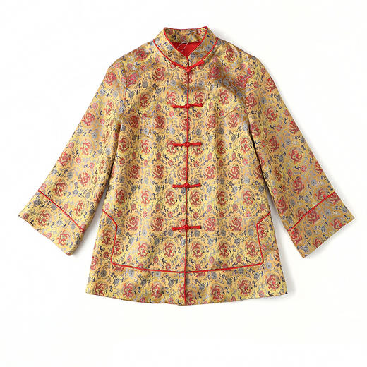 上海旗袍厂AYK-QF-210716宋锦盘龙复古外套女九分袖立领宽松唐装女2021秋季国风女装 商品图2