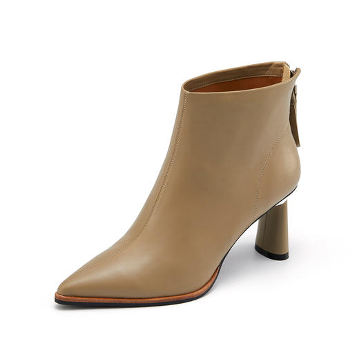 westory2021秋冬新款尖头时尚优雅气质真皮时装靴短靴女S21DS81251 商品图2