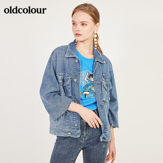 oldcolour早秋休闲百搭水洗牛仔外套女N13040305 商品图2