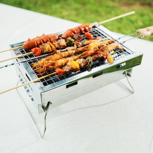 骆驼折叠烧烤架子家用木炭小型不锈钢烧烤炉户外庭院野外烤串	A1S3PW101 商品图1