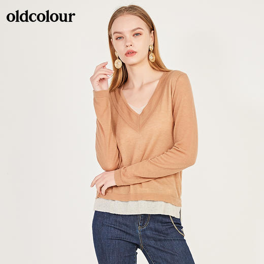 oldcolour秋季V领百搭毛织套头衫女N11052161 商品图2
