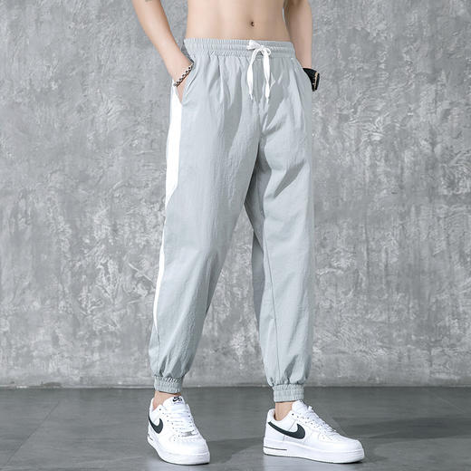 【服饰鞋包】休闲裤男夏季薄款休闲宽松运动哈伦裤潮流男士修身束脚九分裤子男 商品图1