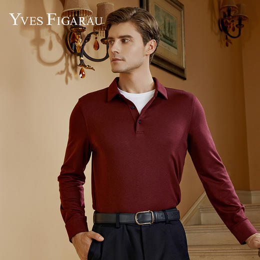 YvesFigarau伊夫·费嘉罗秋冬新款长袖T恤套头男士舒适休闲上衣920961 商品图0