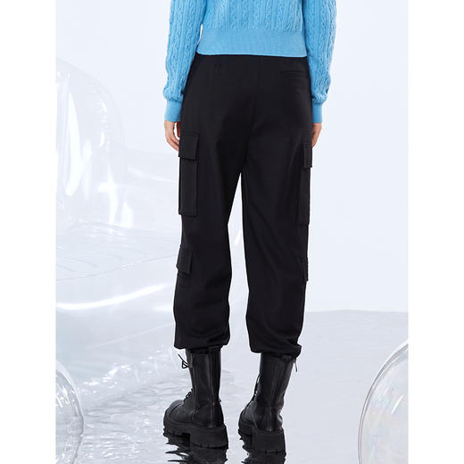 NEELLY纳俪工装风束脚裤女2021新款哈伦裤宽松潮流百搭休闲裤秋季 商品图4