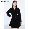 NEELLY纳俪气质翻领牛仔连衣裙女秋季单排扣可调节腰带A字中长款N21082Y01151 商品缩略图0