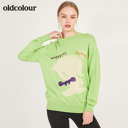 oldcolour秋季时尚宽松百搭长袖套头衫女N12052231 商品图2