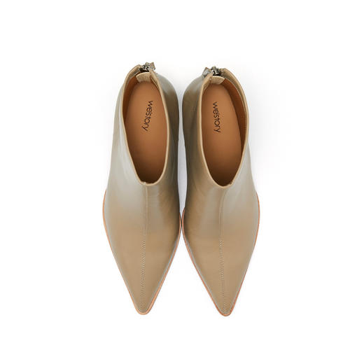 westory2021秋冬新款尖头时尚优雅气质真皮时装靴短靴女S21DS81251 商品图4