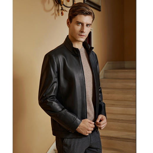 YvesFigarau伊夫·费嘉罗秋冬保暖绵羊皮革皮夹克923808 商品图2