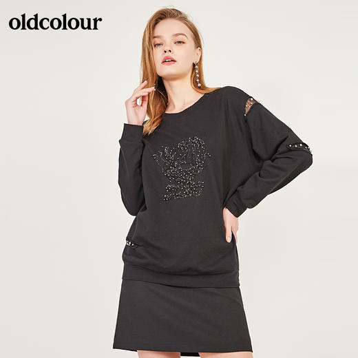 oldcolour秋季宽松百搭长袖T恤女N12023238 商品图0